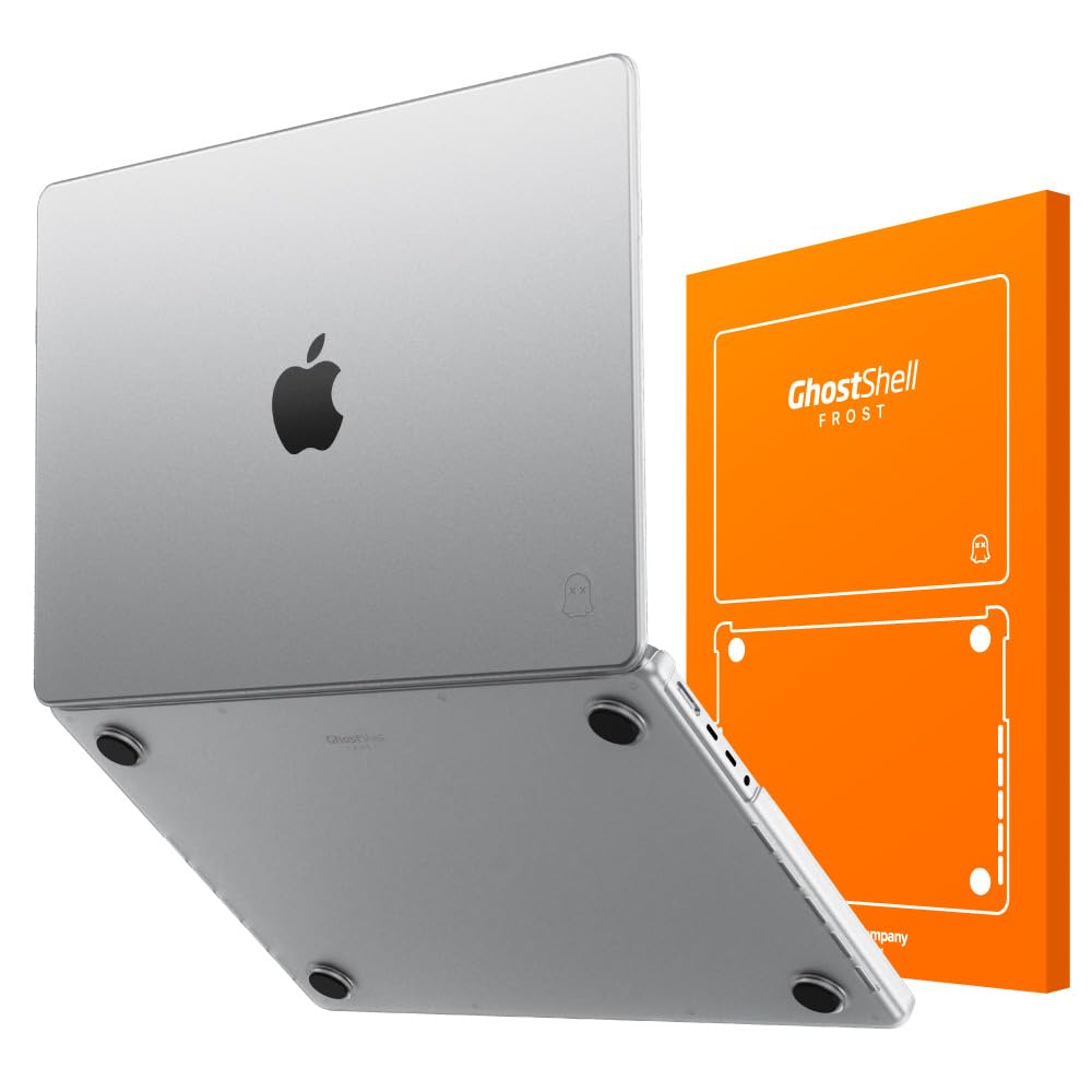 UPPERCASE GhostShell Frost Premium Hardshell Case with Scratch-Resistant Textured Matte Finish Compatible with 2021-23 MacBook Pro 14" M1/M2/M3 Pro/Max, Clear (No Rubber Coating)