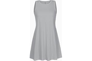 NaRHbrg Summer Dresses for Women Casual Tshirt Sundress Boho Tank Dress Casual Sleeveless Swing Cover Up Dress with Pockets