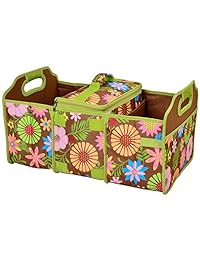 Picnic en Ascot tronco Organizador plegable con original Cooler, color rojo Chevron, Negro