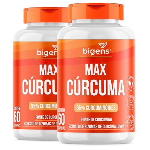 Max Cúrcuma, 95% Curcuminóides, Curcumina, Biogens, Kit 2 x 60 Cápsulas