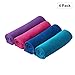 YAKER 4Pack Cooling Towel, 4Color Reusable Instant Chill Relief Heat Microfiber Cool Cloth for Sports, Fitness, Gym, Yoga, Travel, Camping, Training,Driving, Cycling, Hot & Cold Therapy