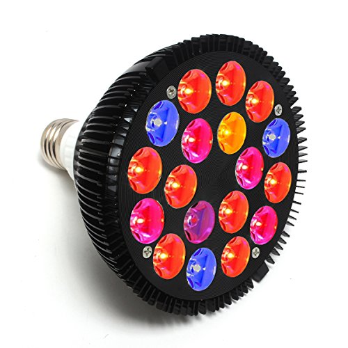 Grow Light, Led Grow Light Bulb, Full Spectrum Include IR LED, Upgraded Big Chip, Indoor Grow Light for Succulent Flowers Tobacco Vegetable Seedling（36W）