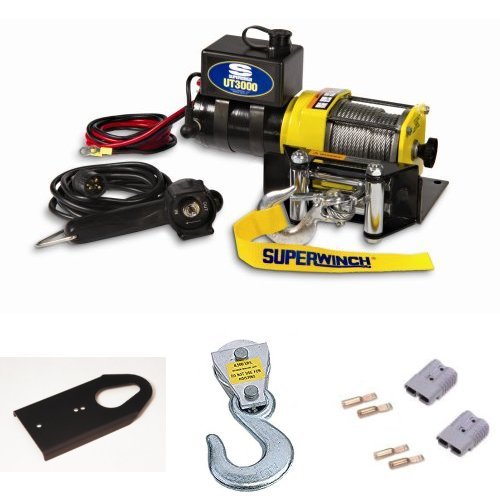 Buy Superwinch 3,000lb Winch with Portable Ball Hitch Mount, Pulley Block, and Quick Connect