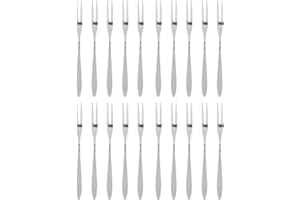 20 Pcs Stainless Steel Forks, 2 Prong Forks Tasting Appetizer Forks Portable Cocktail Salad Fruit Forks for Party Travel 5.12