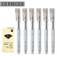 Black Rolling Ball Pens 12 Pieces Quick-Drying Ink 0.38 mm Extra Fine Point Pens Liquid Ink Pen Rollerball Pens