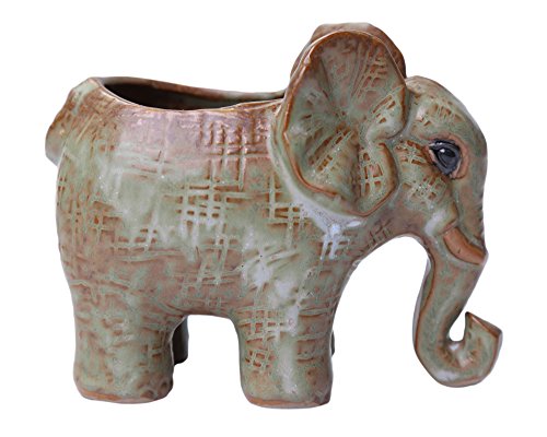 Greencherry Cartoon Elephant Shape Succulent Container Cute Creative Plant Container Ceramic Flowerpot (LOOK DOWN)
