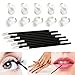 PrettyDate 100pcs Disposable Eyelash Extension Ring Cups Plastic Nail Art Tattoo Makeup Glue Ink Cup Holder with 100pcs Lip Brushes Make Up Brush Lipstick Lip Gloss Wands Applicator Tool Makeup Beauty