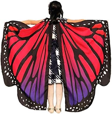 Pcrytyt Kids Girls Fairy Butterfly Wings Princess Dress-up Halloween Cloak Costume