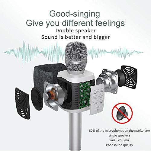TOSING XR Wireless Bluetooth Karaoke Microphone,Louder Volume 10W Power