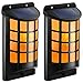 TomCare Solar Lights Waterproof Flickering Flames Wall Lights Outdoor Dark Sensor Auto On/Off Solar Powered Wall Mounted Night Lights Lattice Design Garden Pathway Door Patio Deck Yard Driveway(2)