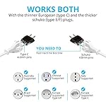 US-Plug-Adapter-European-to-USA-Adapter-Unidapt-Small-European-to-American-Outlet-Plug-Adapter-EU-to-US-Adapter-Universal-Input-EuropeAsia-to-USACanada-Travel-Power-Plug-Adapter-1-Pack-Black