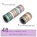 MOXIX 48 Rolls Washi Tape Set,Foil Gold Skinny Decorative Masking Washi Tapes,3MM Wide DIY Masking Tape