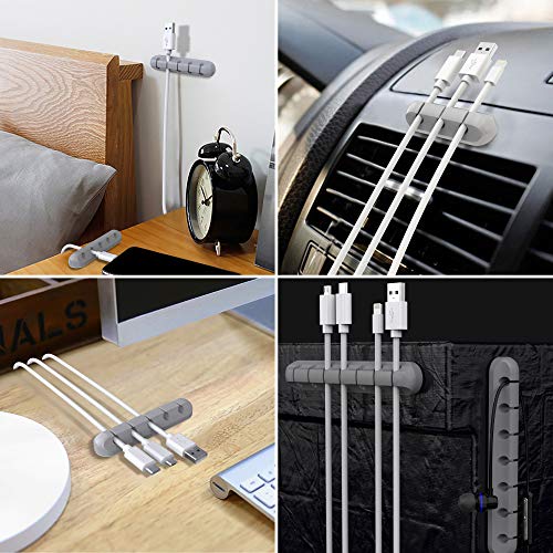 3-Pack Cable Holder Clips, Desktop Cable Organizer Cord Wire Management for USB Charging Cable/Power Cord/Mouse Cable PC Office Home