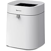 townew T Air Lite (T02B White) Auto Sealing & Self-Changing 4.4-Gallon Smart Trash Can with Open Top Barrel, Small