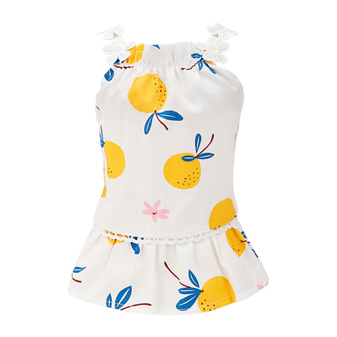 Dog Dress Puppy Skirt Dog Clothes Princess Dresses Tutu Fruit Braces Skirt Wedding Cotton Dress for Small Dog Girl Female Cat (XL, Bayberry Yellow)