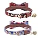 PUPTECK Dog Collar with Bell 2 Packs - Adjustable Cute Puppy Collar with Removable Bowtie - Romatic Heart and Rose Pattern Design, Sweet Gift for Small Medium Dogs Cats Pets