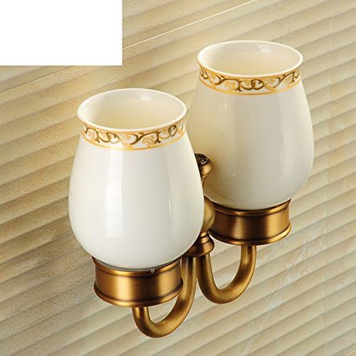 Antique brass toothbrush tumbler holder/gargle cup shelf/European ceramic dual Cup holder/ toothbrush holder Kit-A