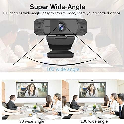 Getue Webカメラ 100°超広角 マイク内蔵 カバー付き ウェブカメラ 1080P 30FPS 200万画素 自動光補正 三脚対応 ZOOM/SKYPE/在宅勤務/ビデオチャット/オンライン授業/ゲーム実況/動画配信対応 Windows 10/8/7 Mac OS X適用 - Image 5