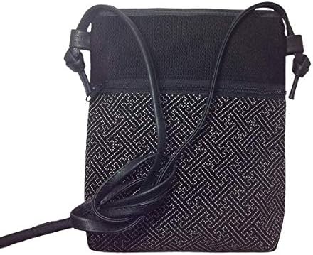 Amazon 江戸履物かん田 日本製 和柄 ポシェット 印伝調 紗綾形 二段ファスナー ショルダーバッグ 肩掛け ボディバッグ 袋物 スマホケース 祭 神輿 太鼓 半纏 浴衣 甚平 作務衣 江戸 東京 京都 土産 旅行 トラベル 開運 金運 風水 誕生日 父の日