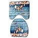 Awakingdemi Toilet Floor Rug 3pcs Ocean Underwater World Anti Slip Toilet Pattern Carpet Bathroom Mat (Starfish)