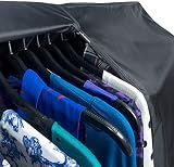 Hangerworld 6 ft Single Waterproof Nylon Garment Rail Cover Double Zip Black view 5