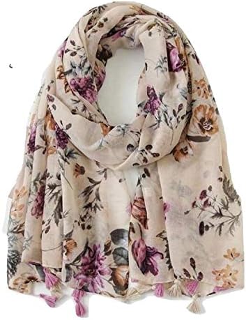 Shayan Women's Printed Viscose Comfortable Scarf Wrap Shawl Hijab Fashionable Lightweight With Tassels