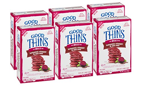 Good Thins Beet Crackers with Balsamic Vinegar & Sea Salt, 3.75 Ounce Box (Pack of 6)