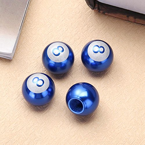 image for Domybest 4pcs Tire Stem Valve Caps Aluminum Pool Ball Car Truck Wheel 