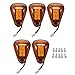 5pcs Amber Lens Amber LED Cab Roof Marker Lights, KOMAS Roof Top Lamp Clearance Running Light Replacement for Truck SUV Ford 1999-2016 E/F Super Duty (Amber Lens & Amber LED)