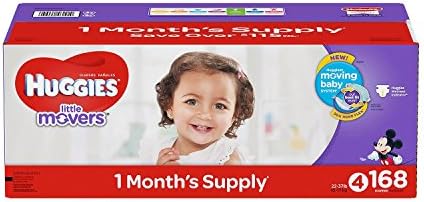 Branded Huggies Little Movers Diapers - Diaper Size 4 - 168 Ct. ( Weight 22- 37 Lbs.) (Bulk Qty at Whoesale Price, Genuine &amp; Soft Baby diaper)