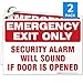 (2 Pack) Emergency Exit Only Sign, Self Adhesive 7 X 10" 4 Mil Sleek Vinyl Decal Stickers Weather Resistant Long Lasting UV Protected and Waterproof Made in USA by SIGO SIGNS primary