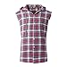 NUTEXROL Men's Casual Flannel Plaid Shirt Sleeveless Cotton Plus Size Vest