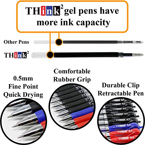 THINK2MASTER [24 Pens 3 Colors] Think2 Retractable Gel Pens. (18