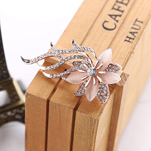 Alonea Brooch Pins, Flowers Crystal Rhinestone Retro Bronze Lapel Pin Brooches Collar (Pink ❤️)