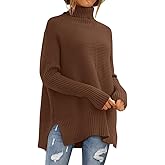 EFAN Women's Turtleneck Oversized Sweaters Long Pullover Winter Clothing 2025 Trendy Fashion Knit Tunic Fall Outfits