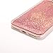 iPhone 7 Plus Case, Toposend Liquid Case Fashion Creative Design Flowing Liquid Floating Luxury Bling Glitter Beads Sparkle with Carved Rhinestone Diamond TPU Bumper for iPhone 7 Plus (Rose Gold)