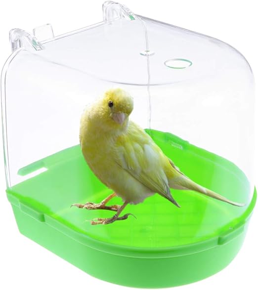 POPETPOP Bird Bath for Cage Parakeet Bath Tub with Water Filling Pipe