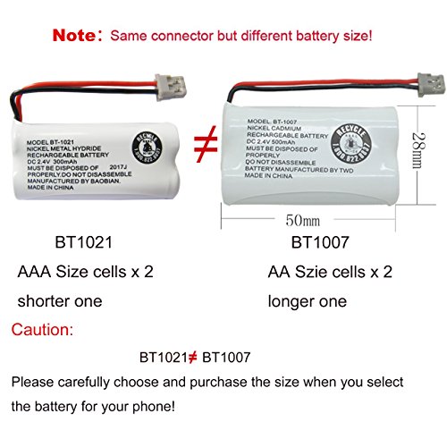 BT-1021 BT-1016 BT-1008 BT-1025 Handset Cordless Telephone Battery BAOBIAN BBTG0847001 BBTG0798001 Cordless Phone Battery for Uniden BT1021 BT1008 BT1016 BT1025 Empire CPH-515B Phone (Pack of 4)