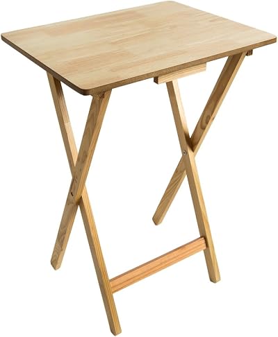 Home Vida Folding Snack Table Wood Natural - TV Dinner Laptop Desk
