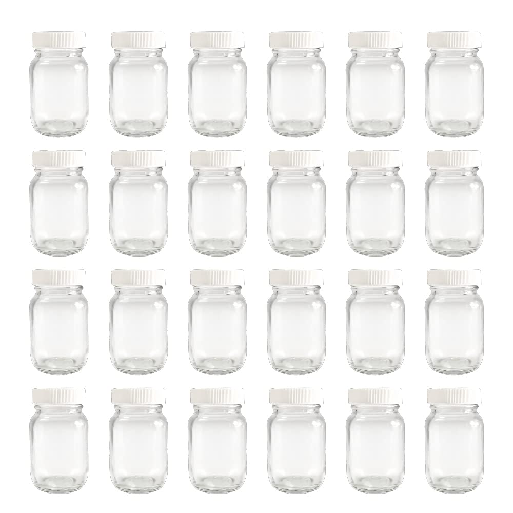 GPK4ALL U-Pack 2oz Mason Jar With White Lid For Honey Jam Spice pack of 24 sets