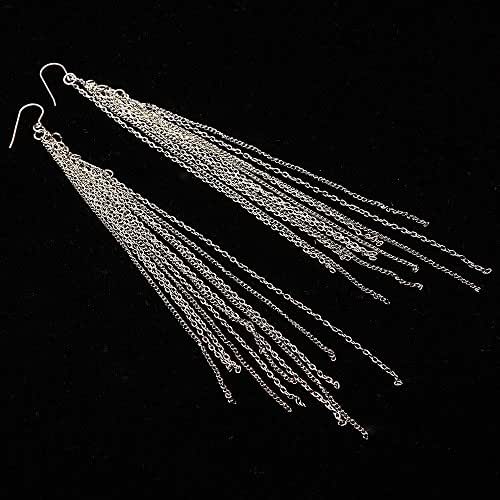 Silver dangle chain earrings Clearance