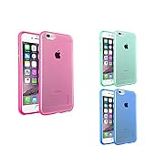 INSTEN? 3 packs of TPU Cases : Clear Hot Pink / Clear Neon Green / Clear Blue Compatible with Apple? iPhone 6 (4.7)
