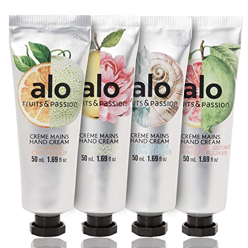 [Fruits and Passion] ALO Hand Cream Four Piece Set - Includes Orange Cantaloupe, Ocean Flower, Grapefruit Guava, Pear Peony Scents - Thumbnail 3
