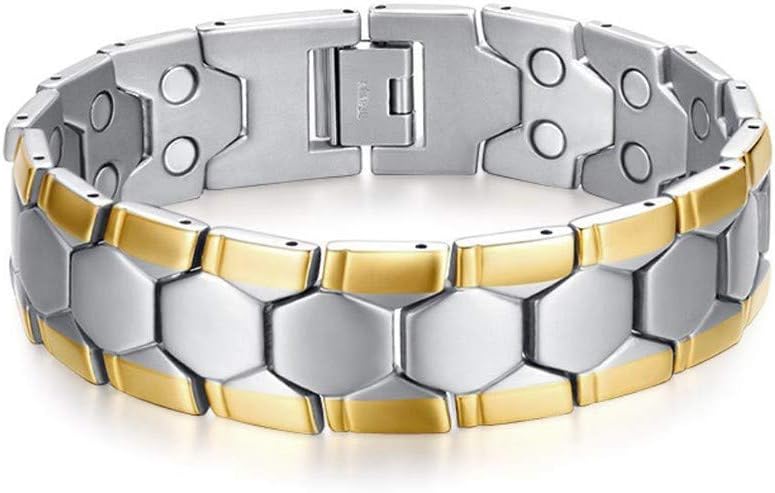 BOBIJOO JEWELRY - Magnetic Bracelet Man Steel Silver Gold-Plated Magnets Magnetic Germanium