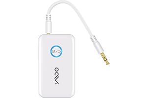 YMOO Bluetooth 5.3 Transmitter Receiver for 2 Wireless Headphones/Speaker/Airplane, 3.5mm Jack AUX Bluetooth Audio Adapter, 22h Long Range AptX Low Latency for Smarphone/Tablet/PC/TV/Home Stereo