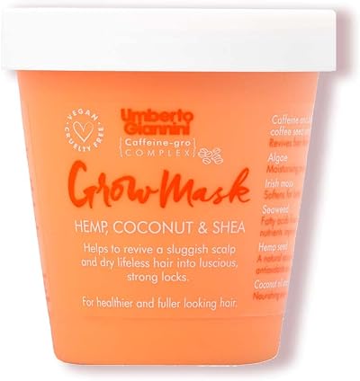 Umberto Giannini Grow Long Mask Dry Damaged Hair Loss Treatment Caffeine Vegan