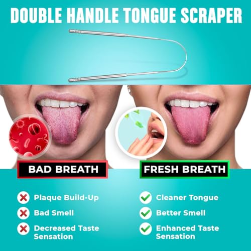 BASIC CONCEPTS Tongue Scraper for Adults (2 Pack), Reduce Bad Breath