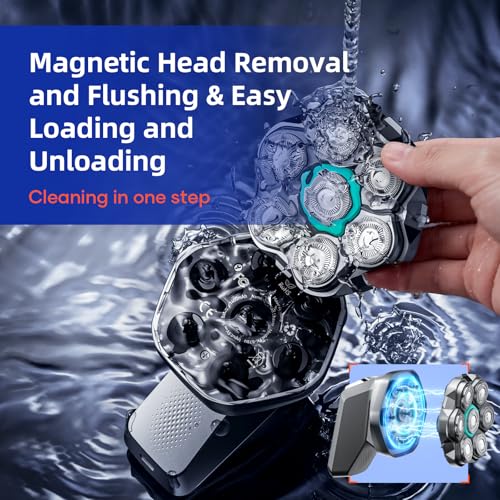 Head Shavers for Bald Men-Kensen 2-Speed Adjustable 7D Waterproof Mens Electric Shavers for Face-Long Battery Life Electric Razor for Men with LED Display-Type-C Rechargeable/Wet & Dry/Gift for Men