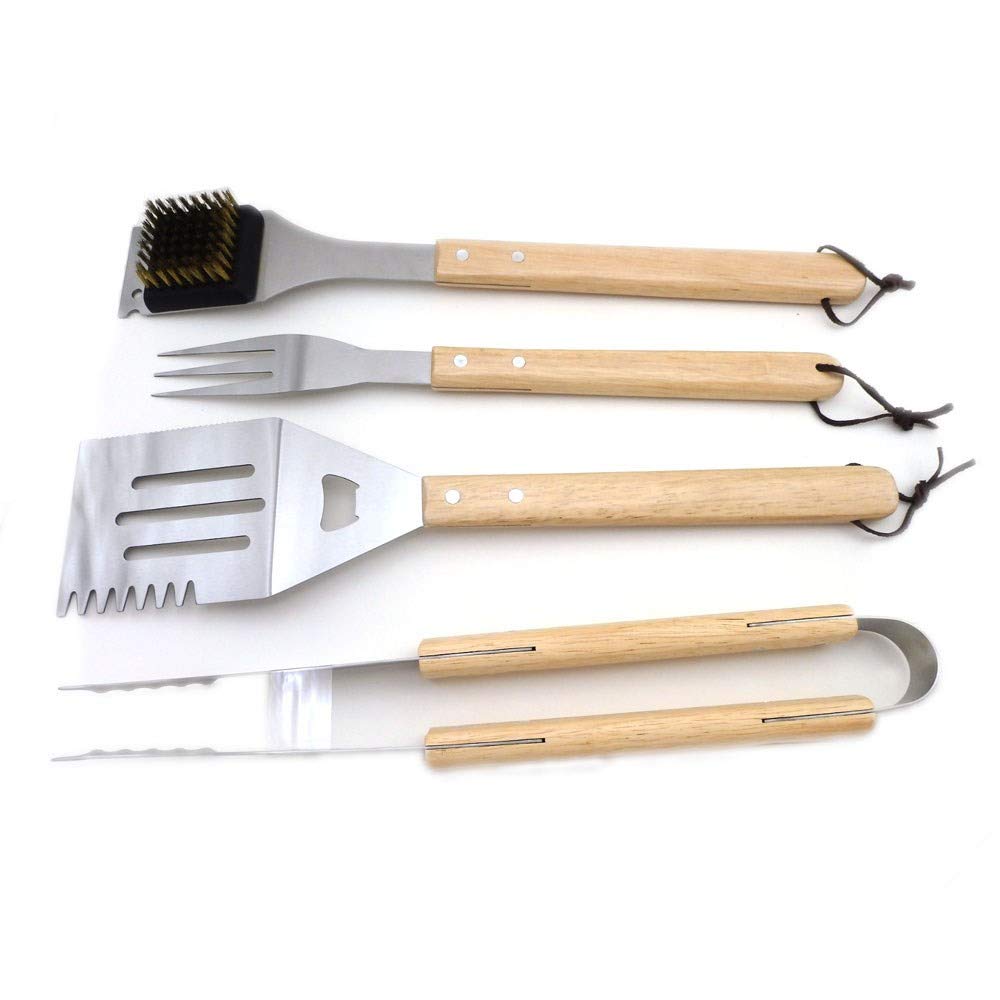 A.H. Houseware Grill Set,Stainless Steel BBQ Accessories,4 pcs Grilling Tools Set