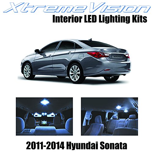 XtremeVision Hyundai Sonata 2011-2014 (8 Pieces) Cool White Premium Interior LED Kit Package + Installation Tool